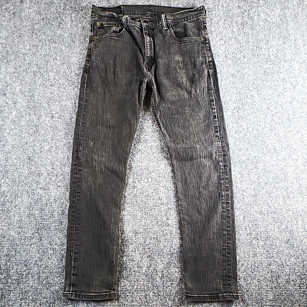 Levis 508 Mens Jeans 32x30 Charcoal Gray Regular Taper Fit Stretch Denim
